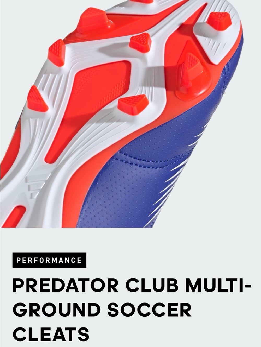 adidas Predator Club Multi-Ground Soccer Cleats - Blue/Orange/White
